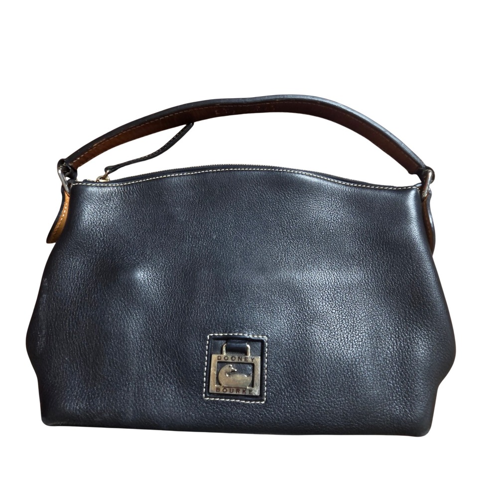 Dooney & Bourke Portofino Pebbled Leather Shoulder Hobo Bag Logo Y2K Minimalist